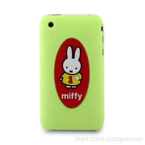 Plastic Case for iPhone 3G with Silicone Rabbit Pattern, Available in Various Colors
